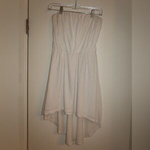 Express Strapless Cream Dress
